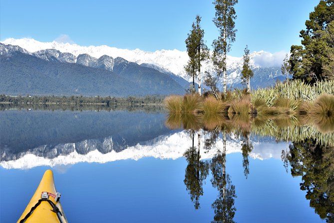 4-hour Lake Mapourika Kayak and Hike adventure, with Okarito Kiwi Sanctuary - Setting off on the lake
