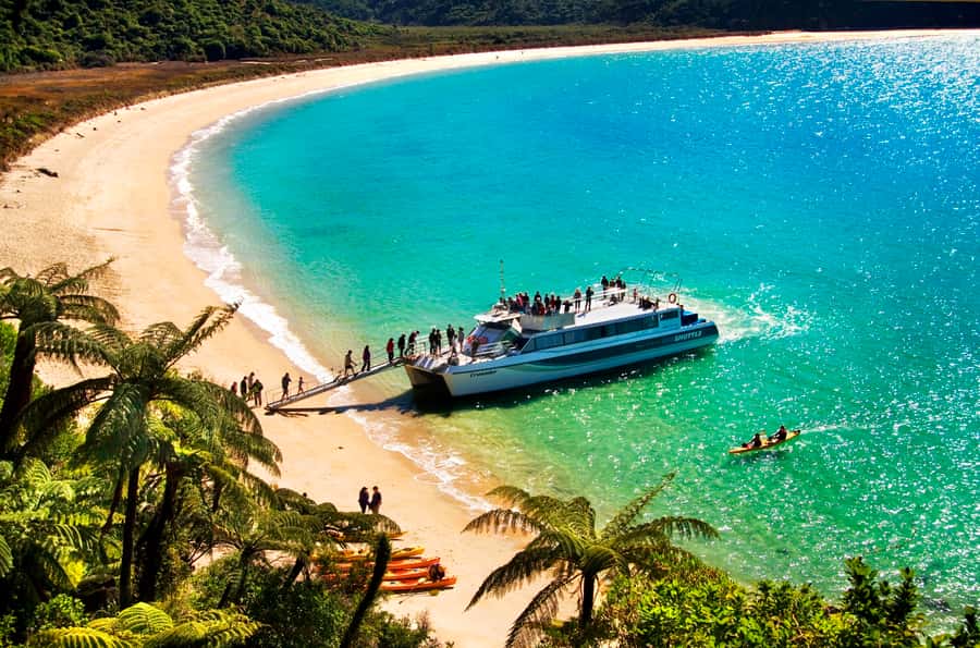Abel Tasman National Full Park Scenic Cruise - Split Apple Rock makes an early impression