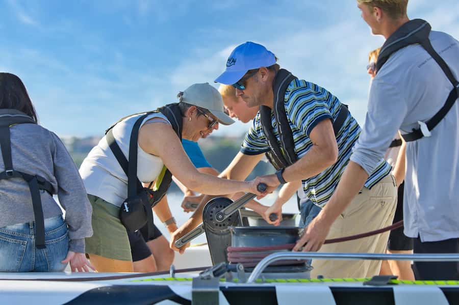 America’s Cup 2-Hour Sailing Experience Waitemata Harbour - Raising the sails and learning the work