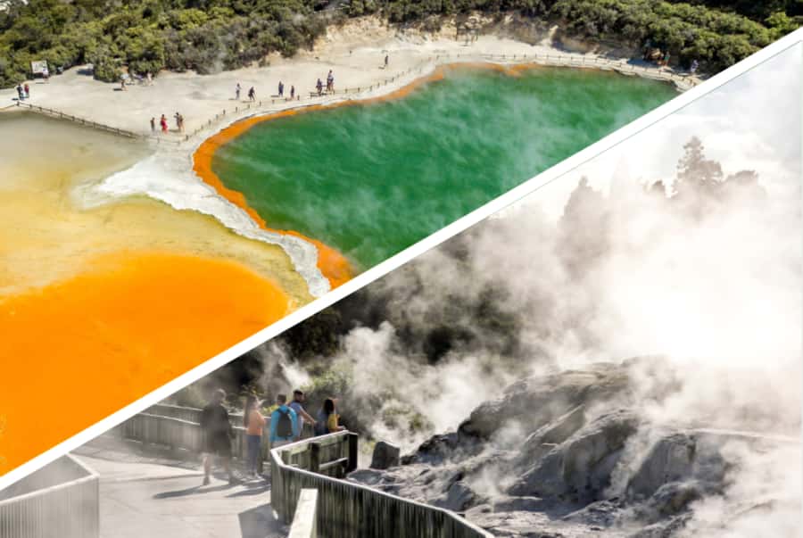 Auckland: Rotorua Highlights inc Wai O Tapu & Te Puia Tour - An early start through Waikato and Tīrau
