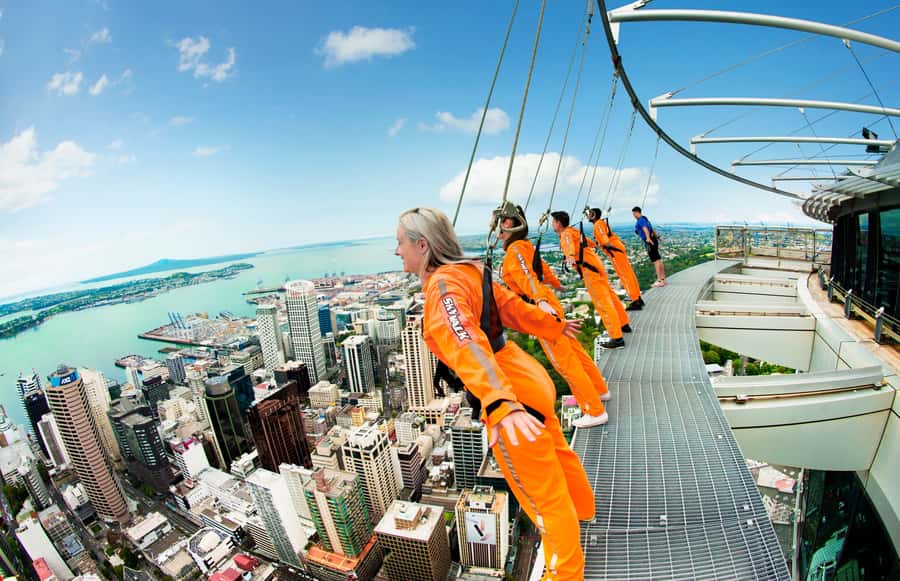 Auckland: Sky Tower SkyWalk - 192m High Edge Walk - Checking In Beneath the Tower