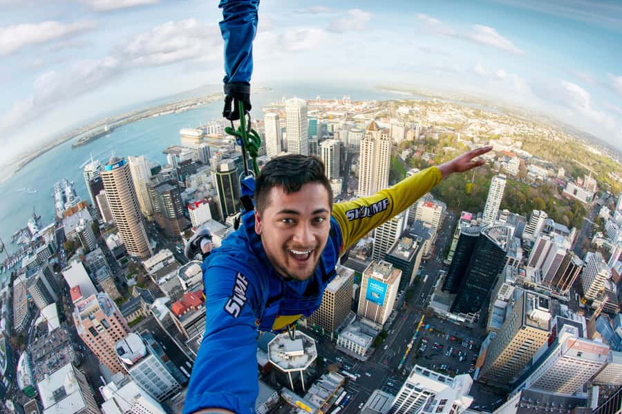 Auckland: SkyJump & SkyWalk Combo - Getting ready for the SkyJump