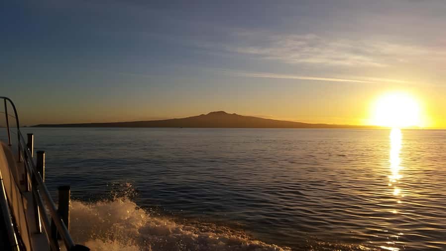 Auckland Sunset Harbour Cruise - Crossing Waitematā Harbour as the light changes