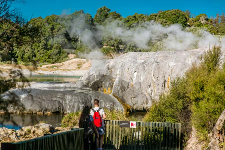 Auckland: Waitomo Caves & Te Puia Rotorua w Picnic Lunch - Entering Waitomo’s glowworm caves