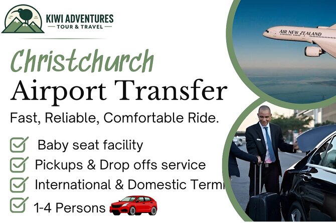 Christchurch INTL Airport Car Transfer to City max 4 persons - From Christchurch terminal to the city in about 25 minutes