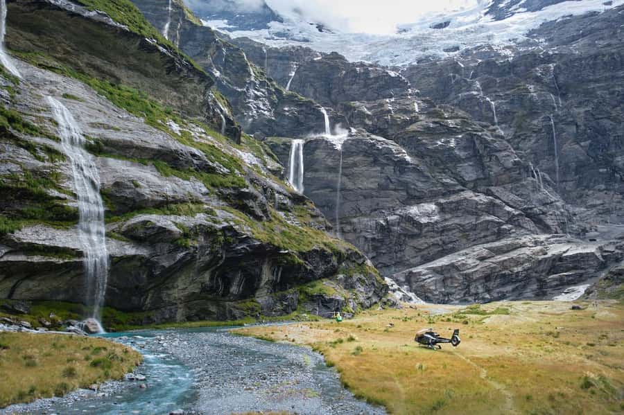 Earnslaw Burn Glacier & Waterfalls | 45 mins from Glenorchy - Waterfalls, snow, and the seasons