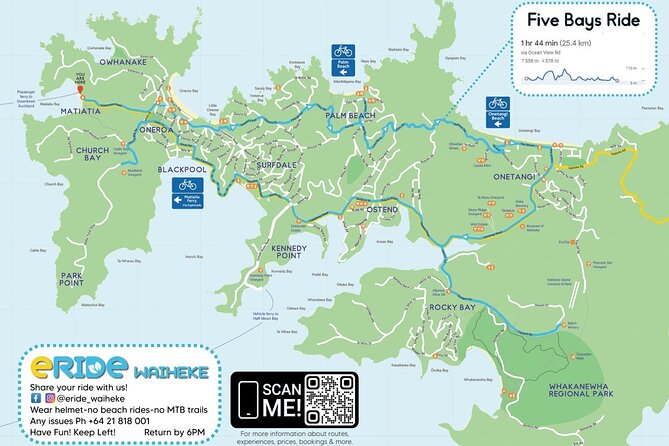 eRide Waiheke 5 bays ride - The hills are manageable, with an important condition
