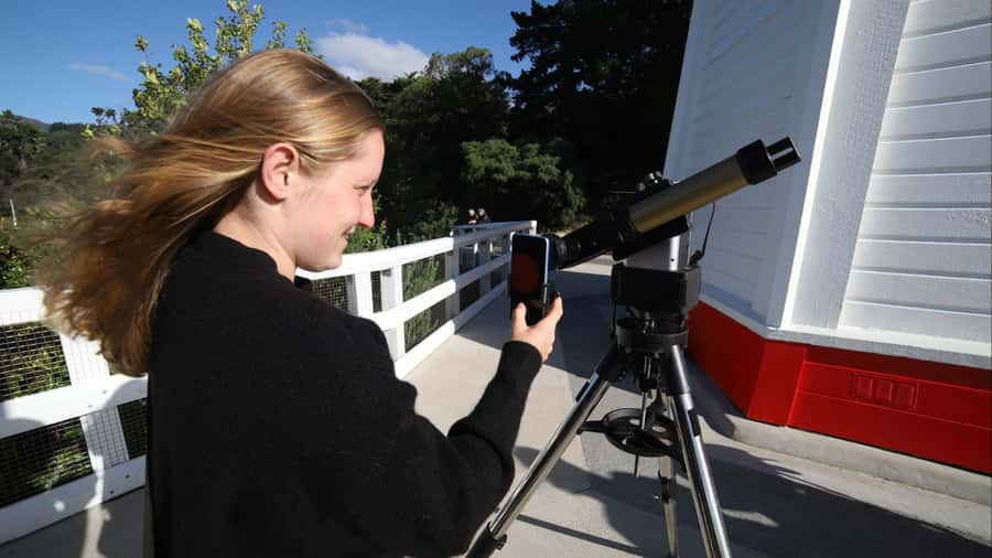 From Akaroa Lighthouse: Sungazing Tour with Two Telescopes - A small group makes the telescope easier to use
