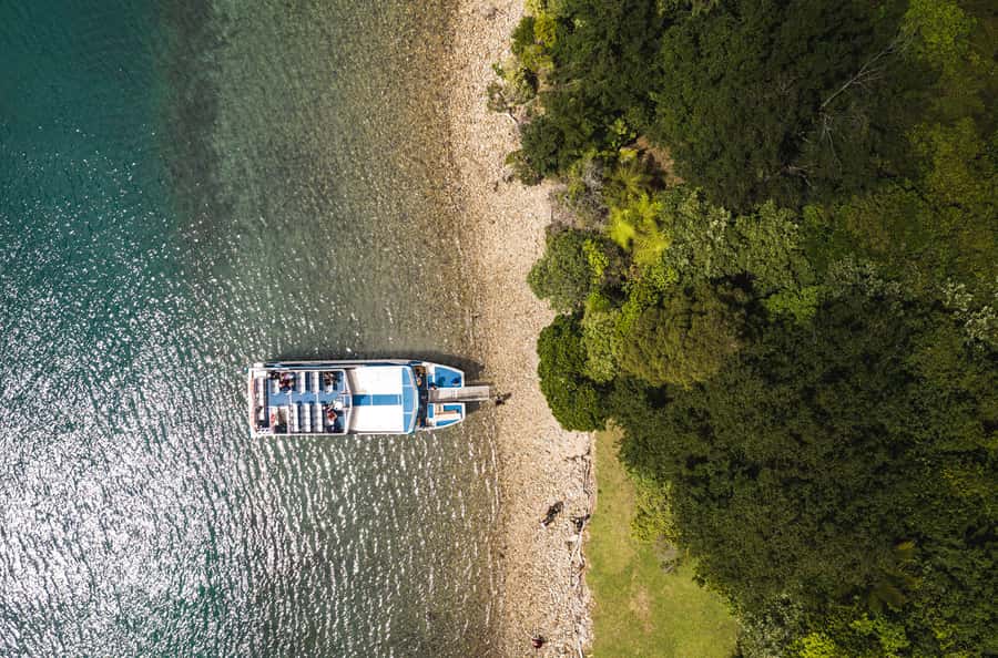 From Havelock: Marlborough Sounds Mail Boat Full-Day Cruise - A one-hour lunch stop by the water