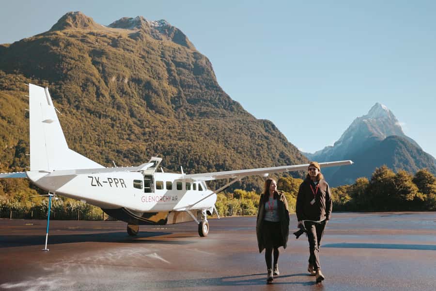 From Queenstown: Milford Sound Scenic Flight & Nature Tour - Landing at one of New Zealand’s great scenic airstrips