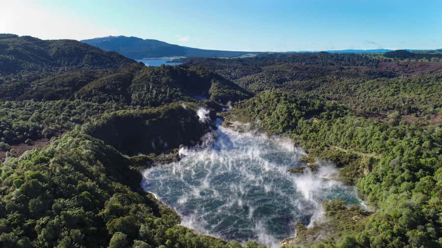 From Rotorua: Wai O Tapu & Waimangu Eco Thermal Morning Tour - Waimangu tells the story of Mt Tarawera