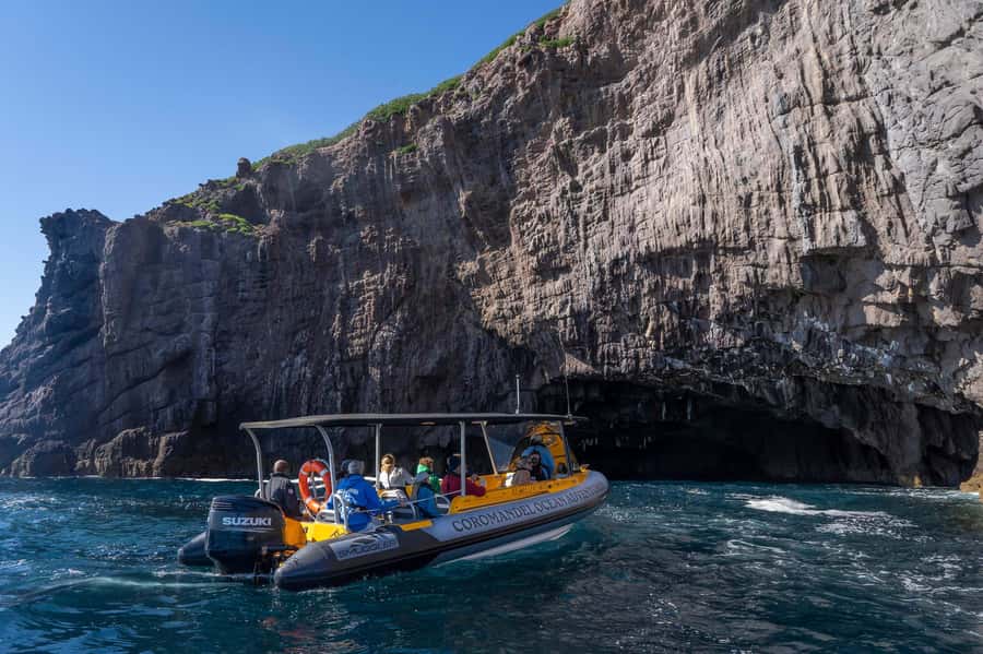 From Tairua: 2 Hour Cathedral Cove Tour with Local Guide - Te Whanganui-a-Hei Marine Reserve below the boat