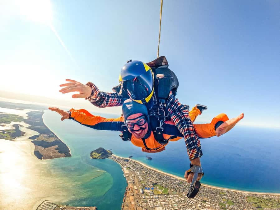 From Tauranga: Skydive over Mount Maunganui - Who will enjoy this most?