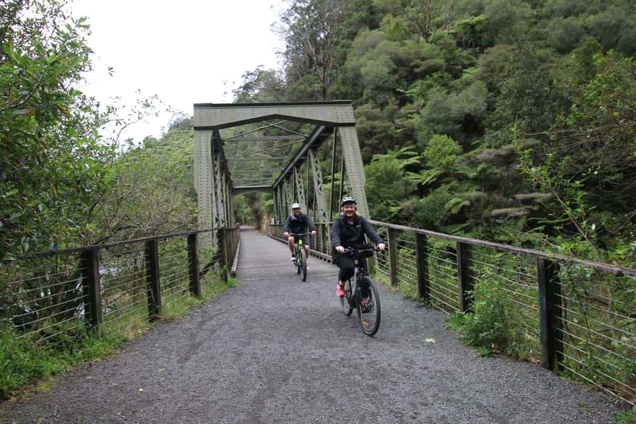 Full Day Ebike Tour - Karangahake Gorge NZ - Starting in Auckland and meeting your bike