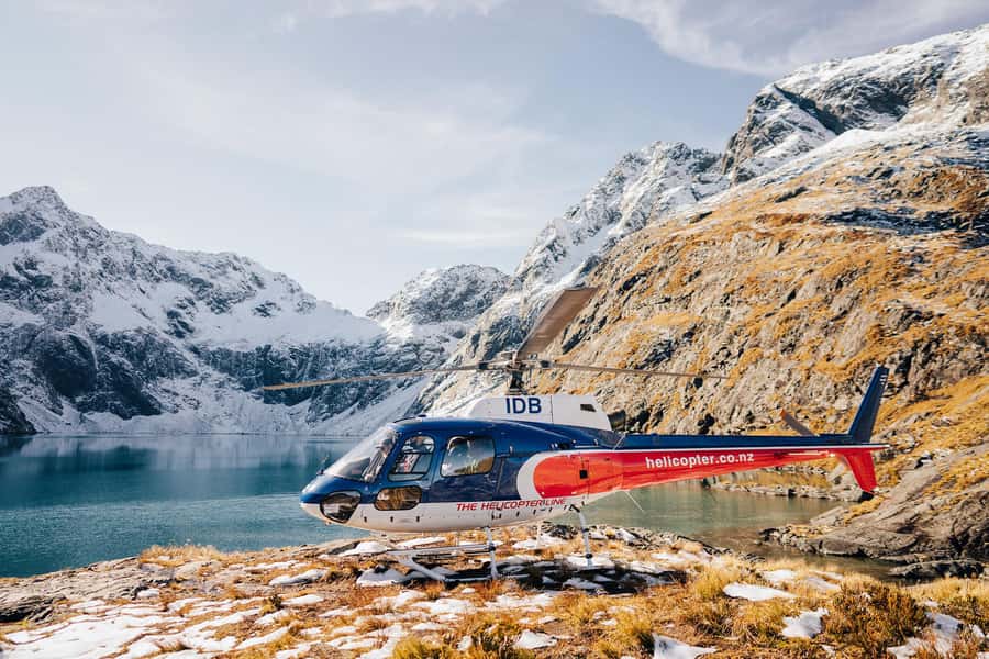 Milford Sound: 1.5-Hour Helicopter Tour with Two Landings - Leaving Queenstown over the Southern Alps