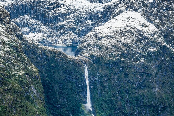 Milford Sound Grand Tour Helicopter Scenic Flight Departing from Milford Sound - Sutherland Falls and the first landing