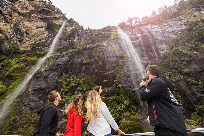 Milford Sound Nature Cruise with Southern Discoveries - Lady Bowen Falls and the first wall of water