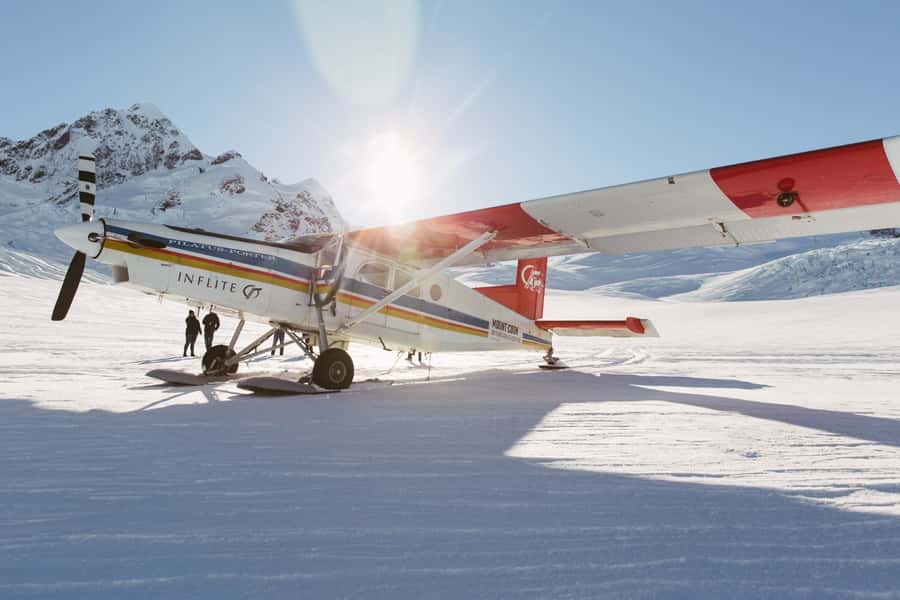 Mount Cook: Ski Plane and Helicopter Glacier Combo Flight - Standing on the upper Tasman Glacier