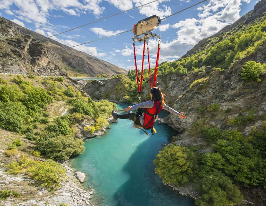 Queenstown: Kawarau Zipride! (3 Lines - Family Fun) - Flying above the Kawarau River