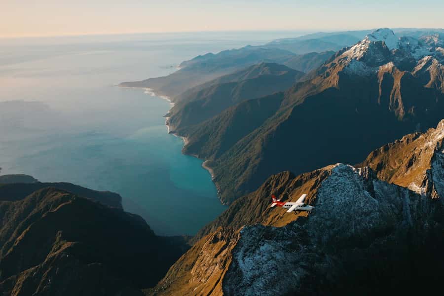 Queenstown: Milford Sound Flight and Cruise - Landing beneath Mitre Peak