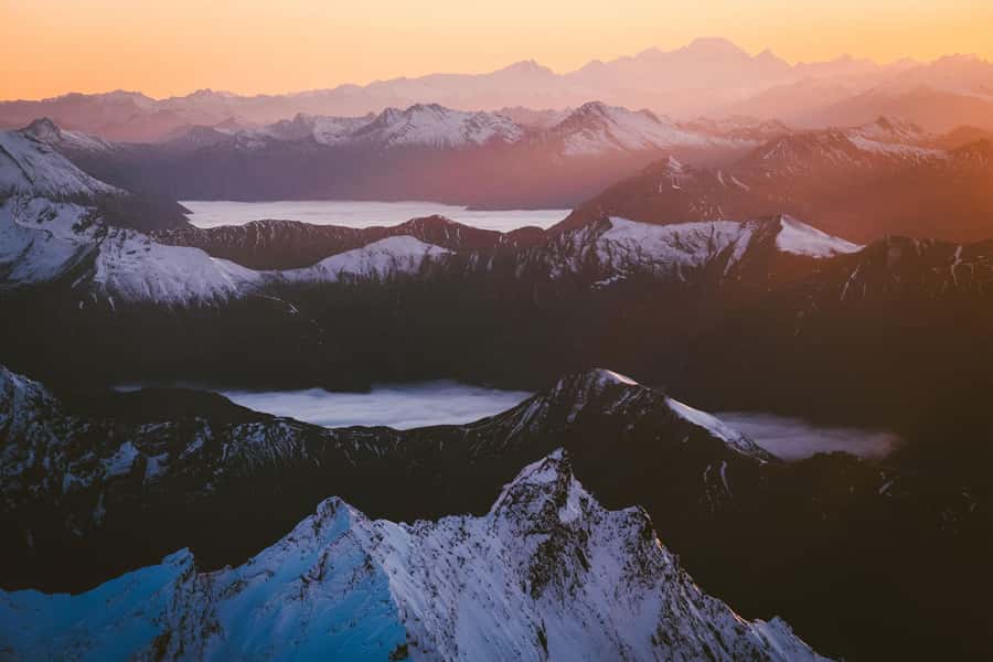 Queenstown: Sunrise Glacier Scenic Flight - Mt Aspiring National Park from above