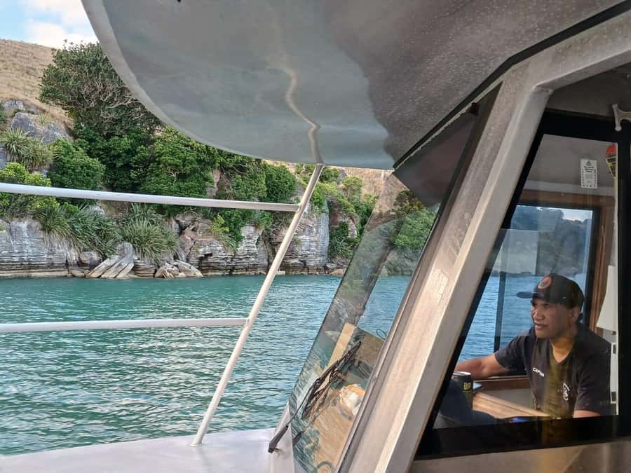 Raglan: Scenic Harbour Sunset Cruise - The licensed bar and evening atmosphere
