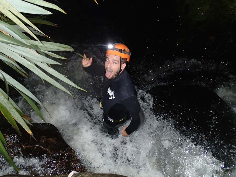 Raglan: Sunset Canyoning Tour and Glowworm Experience - Glowworms and waterfalls after sunset