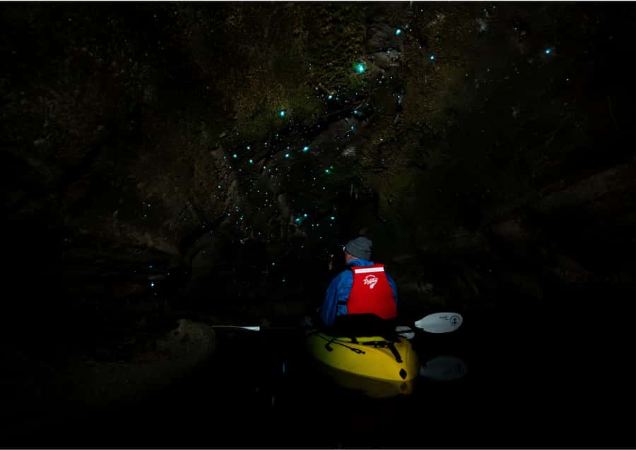 Rotorua: Glow Worm Kayak Tour - Entering the caves after dark