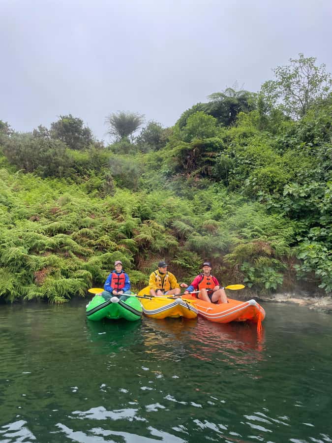 Rotorua: Secret adventure kayaking to natural hot springs - The short van transfer and return