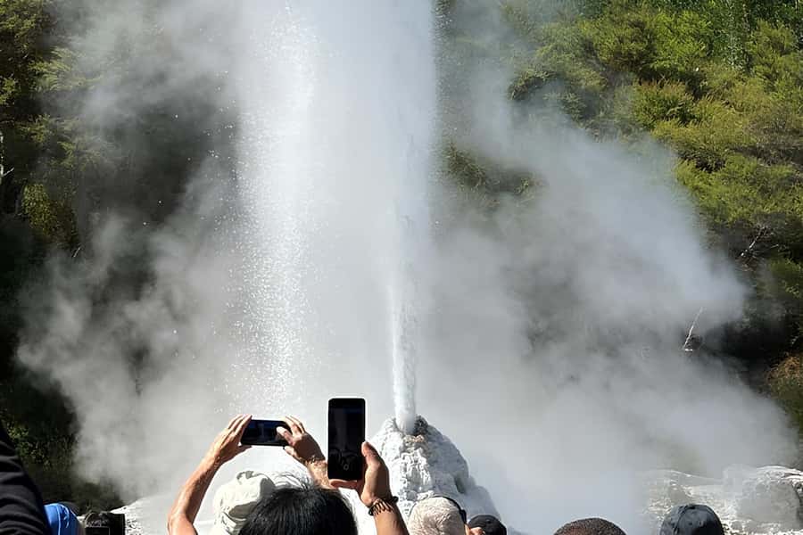 Rotorua & Taupo DayTour Waiotapu & Huka Falls from Auckland - Lady Knox Geyser at a separate stop