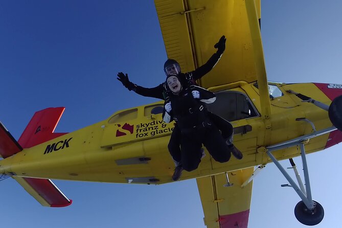 Tandem Skydive 16,500ft from Franz Josef - The jump above glaciers, lakes, and the sea
