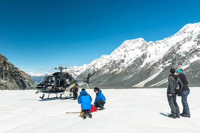 The Adventurer: Tasman Glacier Heli-hike - Landing on the glacier at 1,300 metres