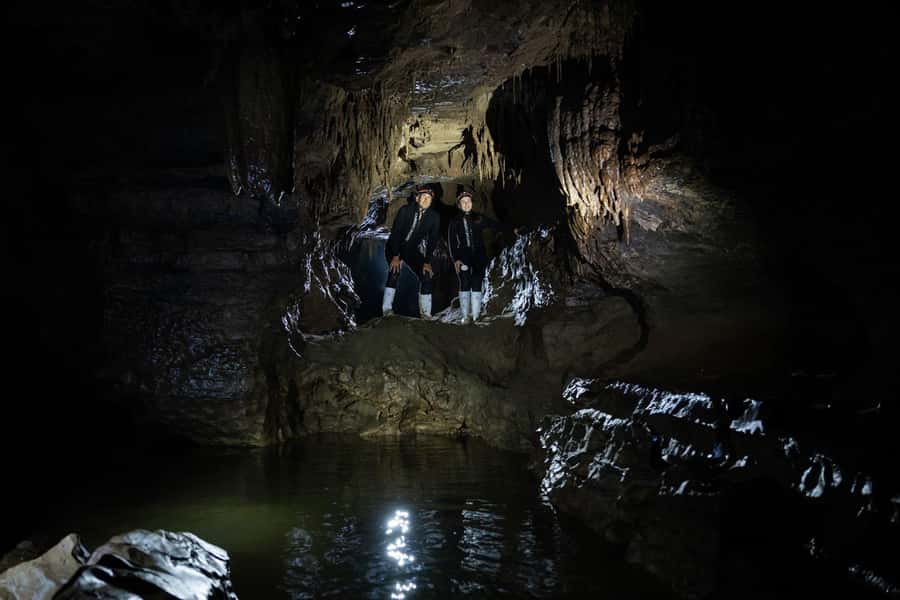 The Waitomo Experience : Okohua Glowworm Cave Tour - The glowworm passages are the quiet payoff