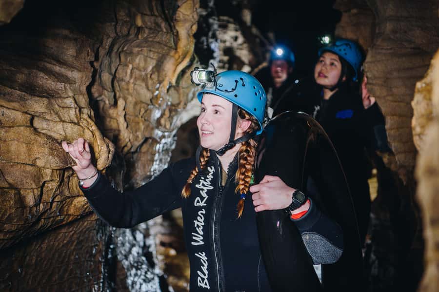 Waitomo Caves: Labyrinth Black Water Rafting Experience - The glowworm grotto in complete darkness