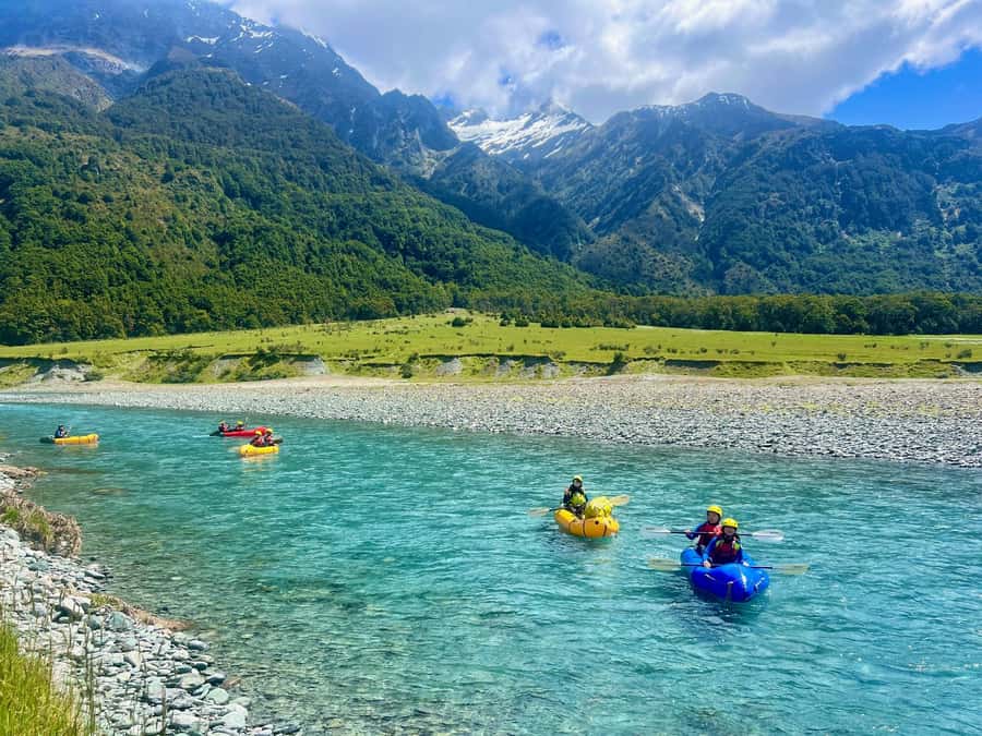Wanaka: Full-Day Guided Packrafting Tour with Lunch - Getting suited up for cold mountain water